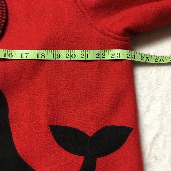 vintage Ivalu Inuit Felted Wool Red/Black Hand Embroidered Jacket Medium - Picture 8 of 15